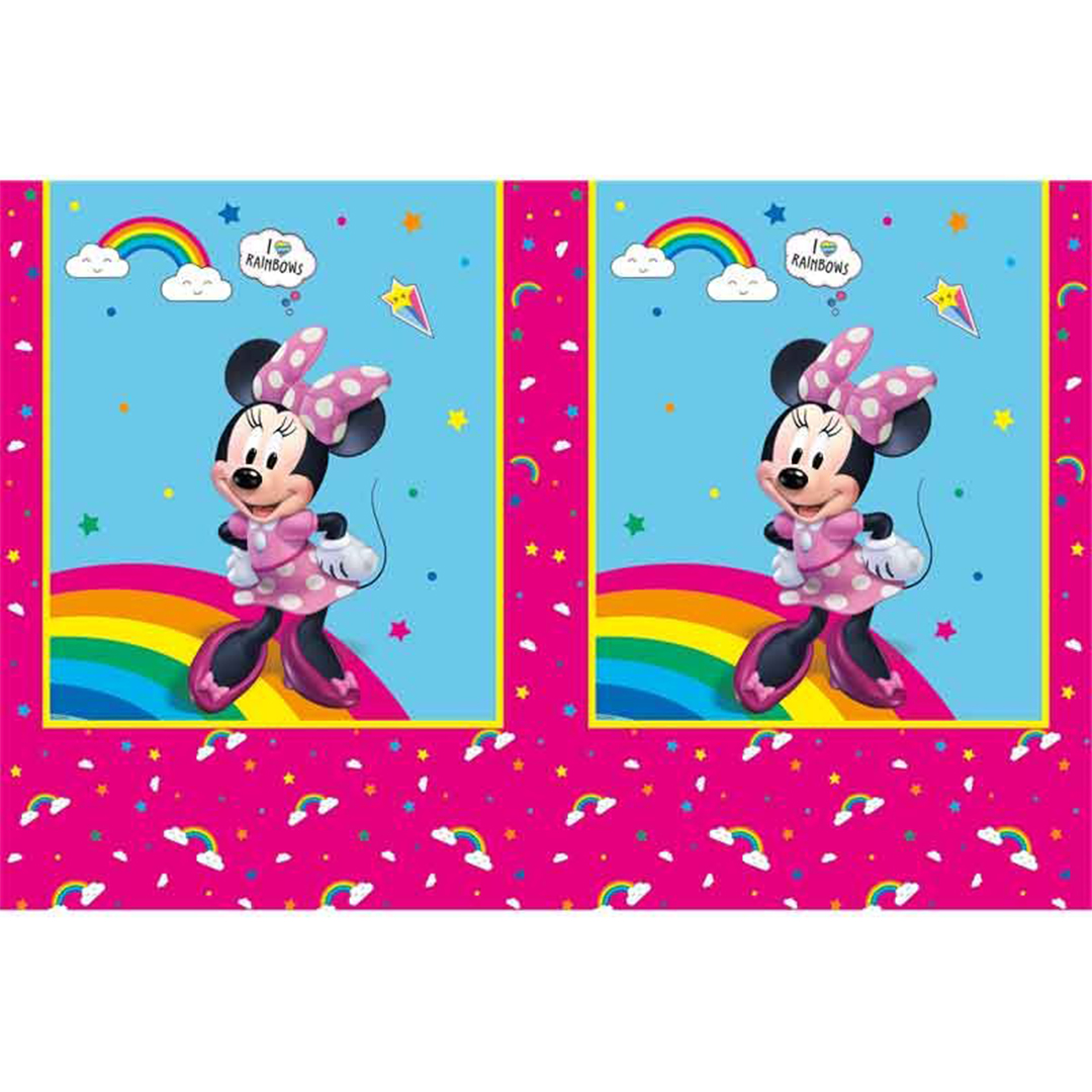 Minnie Mouse Rainbow Disney Plastic Tablecover 1.8m x 1.2m