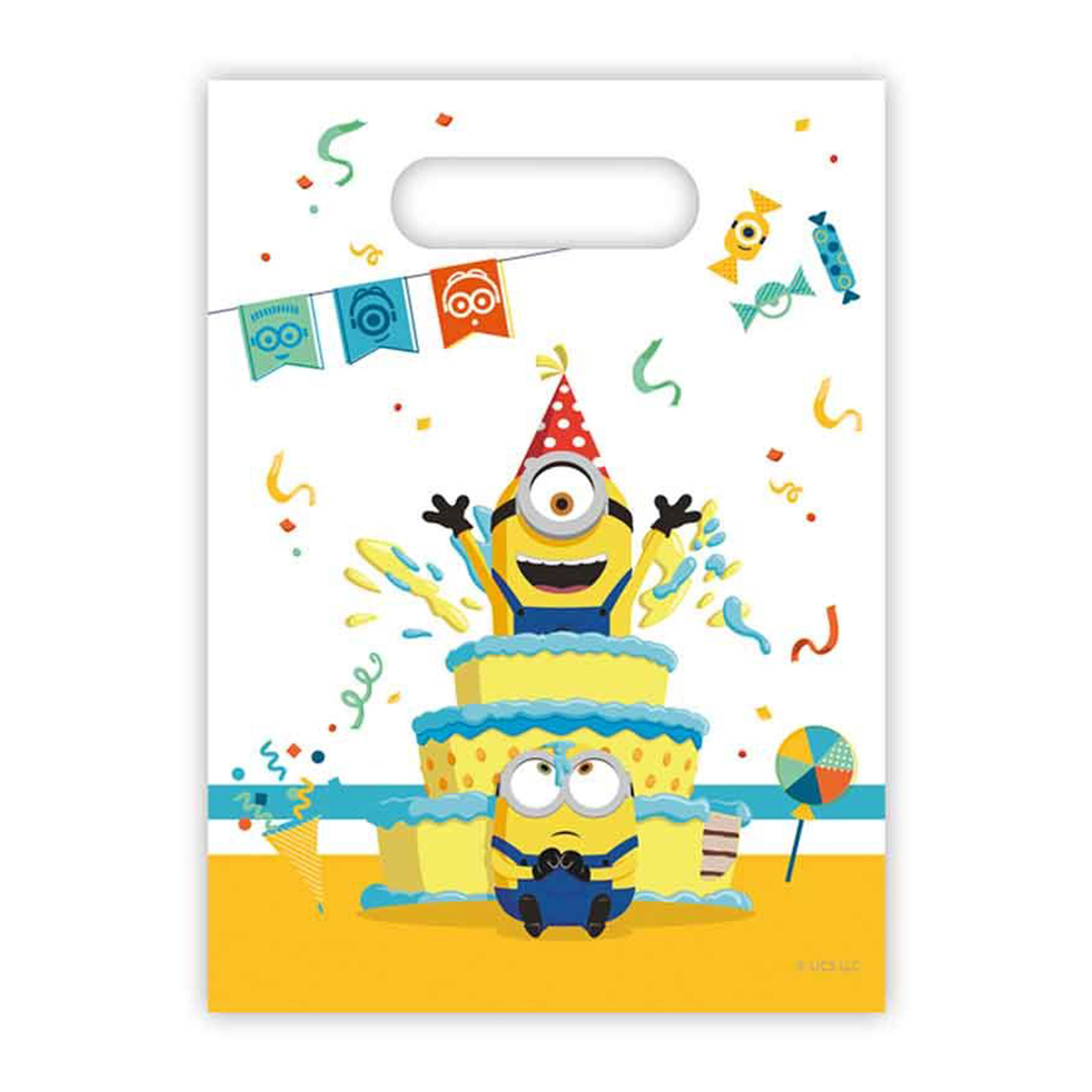 Minions Party Plastic Loot Bags - Pack of 6