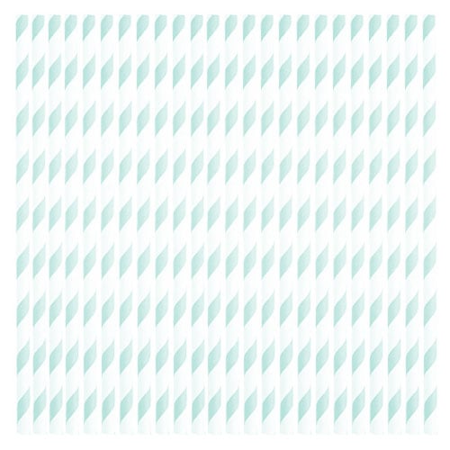 Mint Green Biodegradable Paper Straws Pack of 50