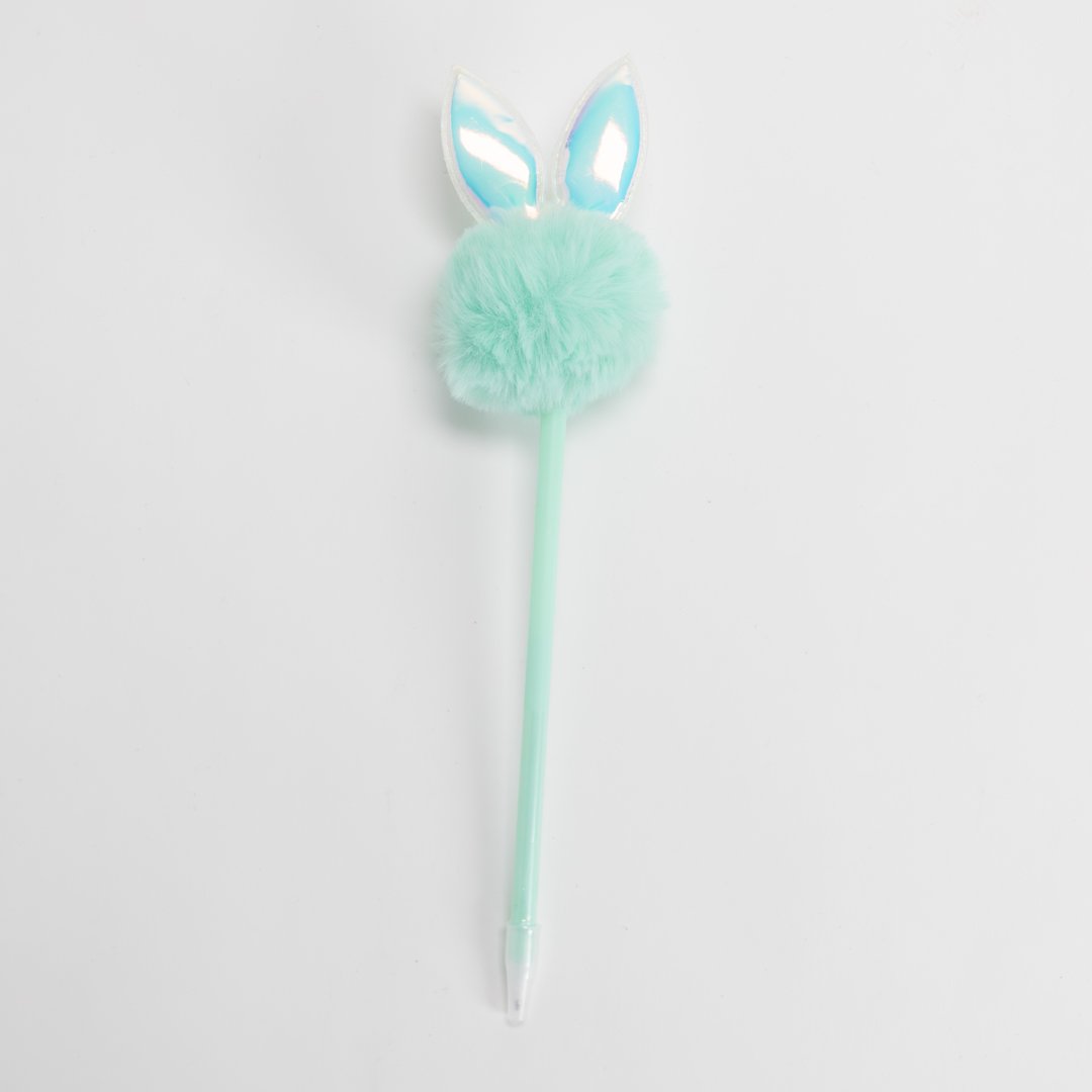 Mint Green Easter Bunny Fluffy Tail Pen