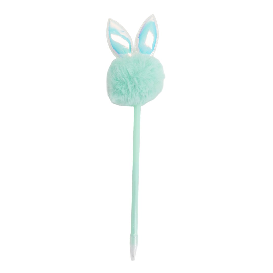 Mint Green Easter Bunny Fluffy Tail Pen
