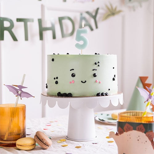 Mint Green Number 5 Shaped Candle 5.5cm Product Gallery Image