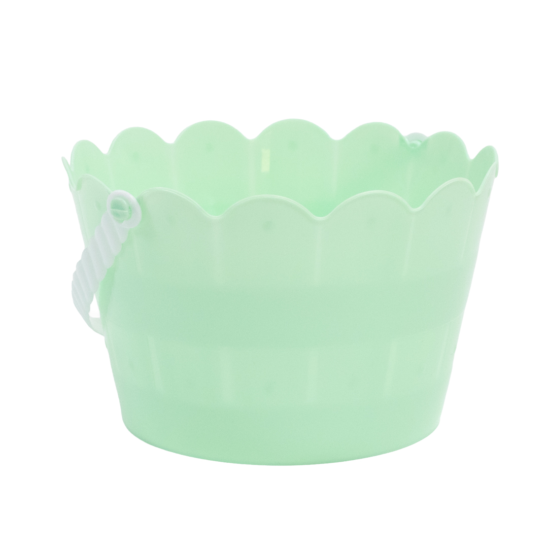 Mint Green Plastic Easter Egg Hunt Bucket 20cm Product Gallery Image