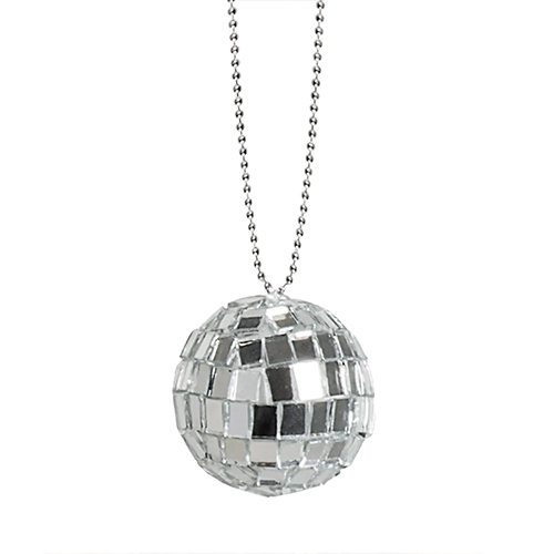 Mirrored Disco Ball Necklace Fancy Dress Accesory Product Gallery Image