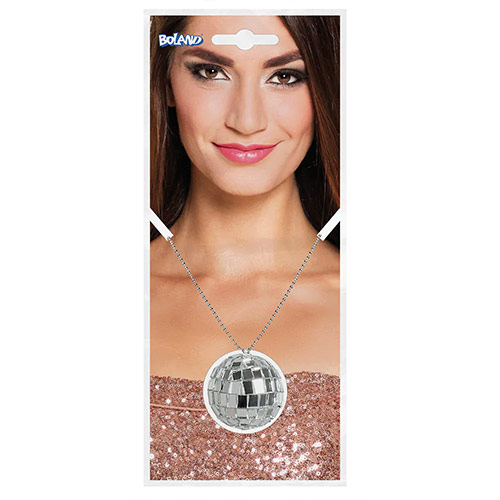Mirrored Disco Ball Necklace Fancy Dress Accesory Product Gallery Image