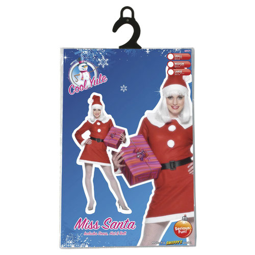 Miss Santa Claus A-Line Christmas Fancy Dress Costume Ladies Small - UK 8-10 Product Gallery Image