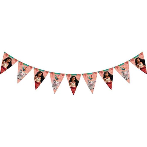 Moana II Sailing Spirit Disney Paper Triangle Flag Bunting Banner 2.3m