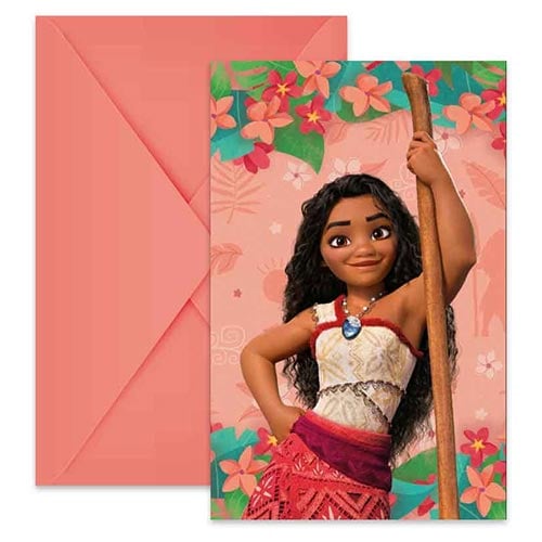 Moana II Sailing Spirit Disney Party Invitations with Envelopes - Pack of 6