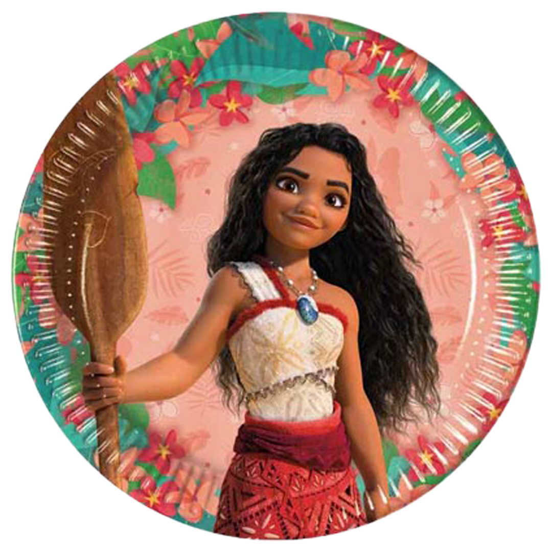 Moana II Sailing Spirit Disney Princess Round Paper Plates 23cm - Pack of 8