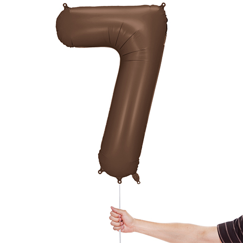 Mocha Brown Number 7 Helium Foil Giant Balloon 86cm / 34 in Product Gallery Image
