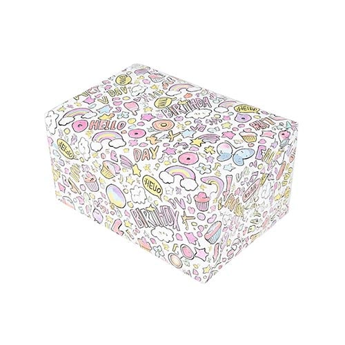 Modern Girly Happy Birthday Gift Wrapping Paper Roll 3m