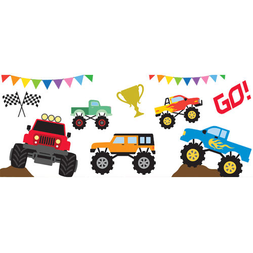 Monster Car Race PVC Party Sign Decoration Product Image