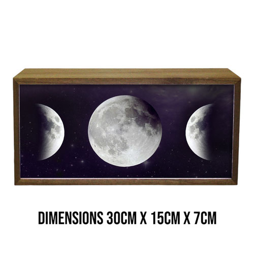 Moon Phases LED Light Box Wood Room Sign Product Gallery Image
