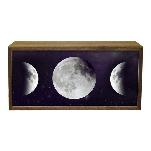 Moon Phases LED Light Box Wood Room Sign Product Gallery Image