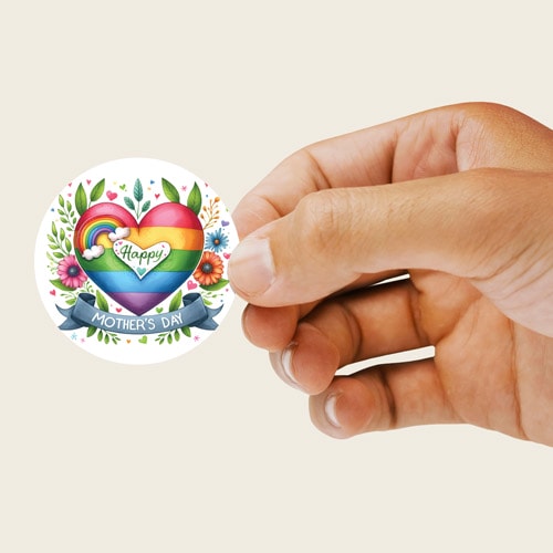 Mother's Day Rainbow Round Stickers 60mm - Sheet of 12 Product Gallery Image