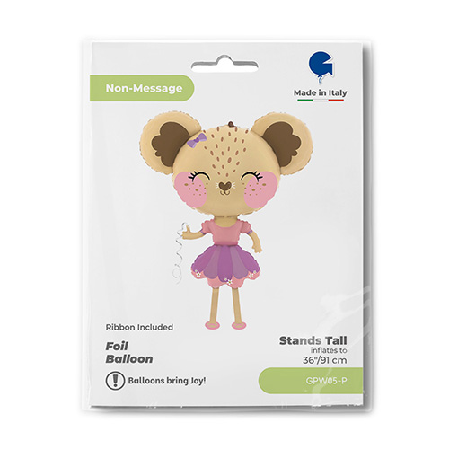 Mouse Ballerina Walking Pet Foil Helium Balloon 91cm / 36 in Product Gallery Image