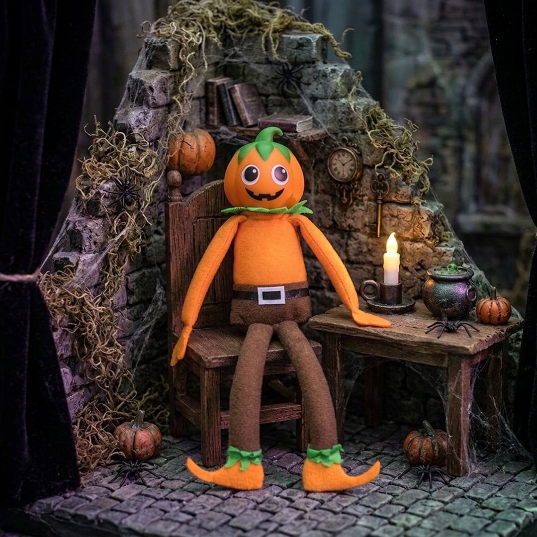 Mr Pumpkin Boo Crew Halloween Doll with Long Legs 30cm View 2