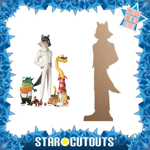 Mr Wolf, Mr Piranha, Mr Snake & Ms Tarantula Bad Guys Lifesize Cardboard Cutouts 112cm - Pack of 4 Product Gallery Image