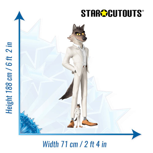Mr. Wolf The Bad Guys 2 Lifesize Cardboard Cutout 188cm Product Gallery Image
