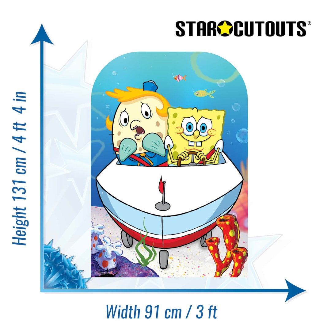 Mrs Puff and SpongeBob Squarepants Stand In Cardboard Cutout 131cm Product Gallery Image
