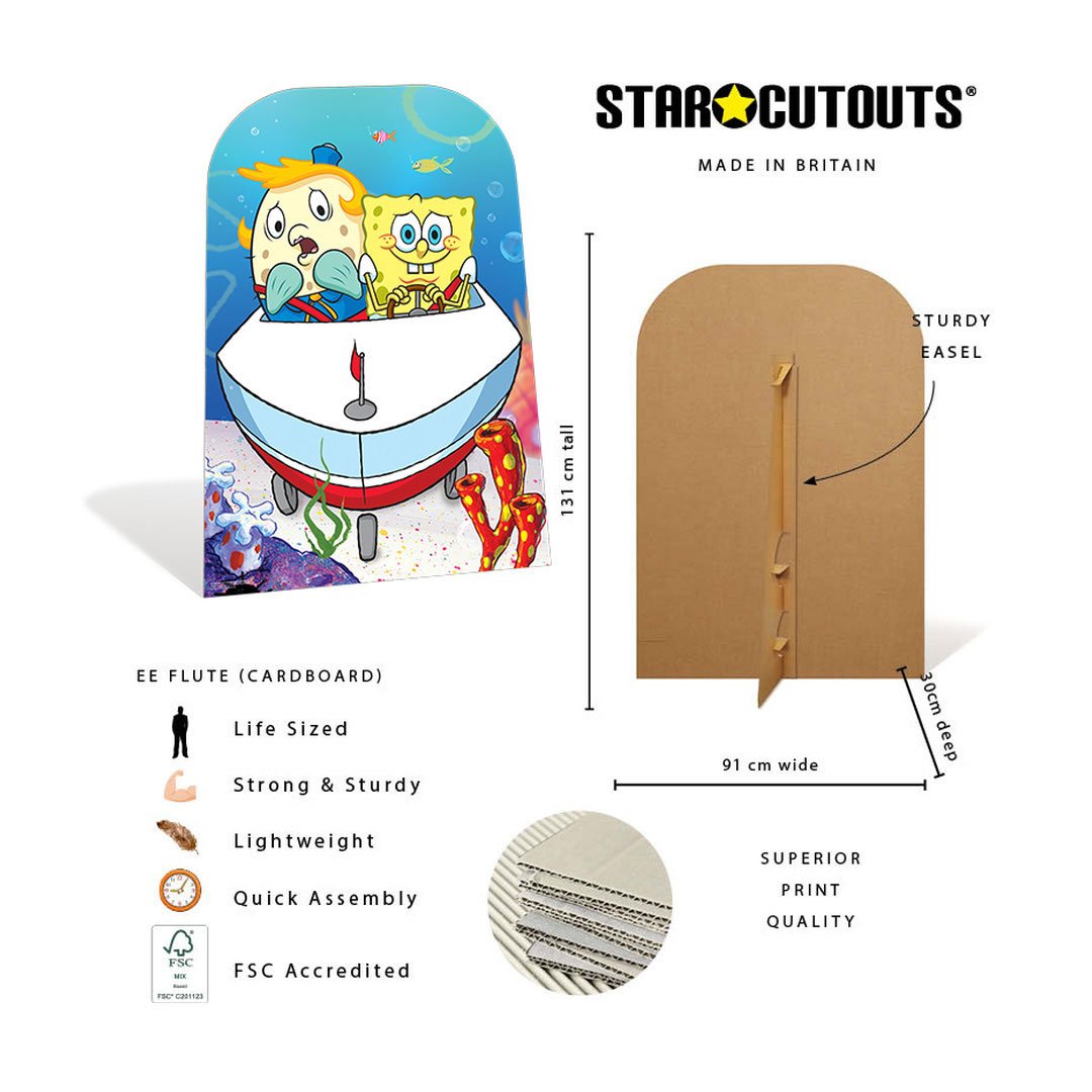 Mrs Puff and SpongeBob Squarepants Stand In Cardboard Cutout 131cm Product Gallery Image