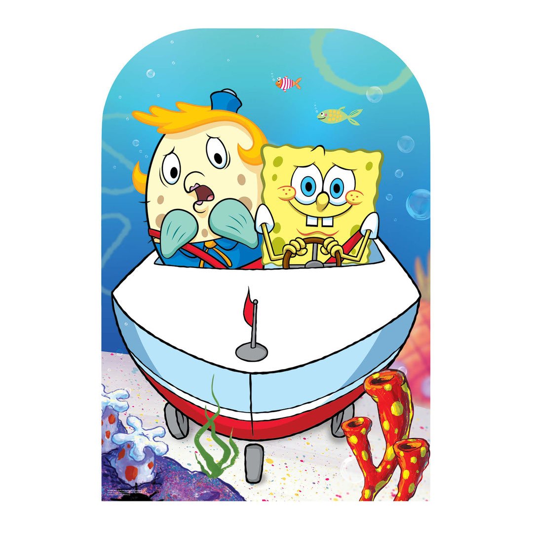 Mrs Puff and SpongeBob Squarepants Stand In Cardboard Cutout 131cm