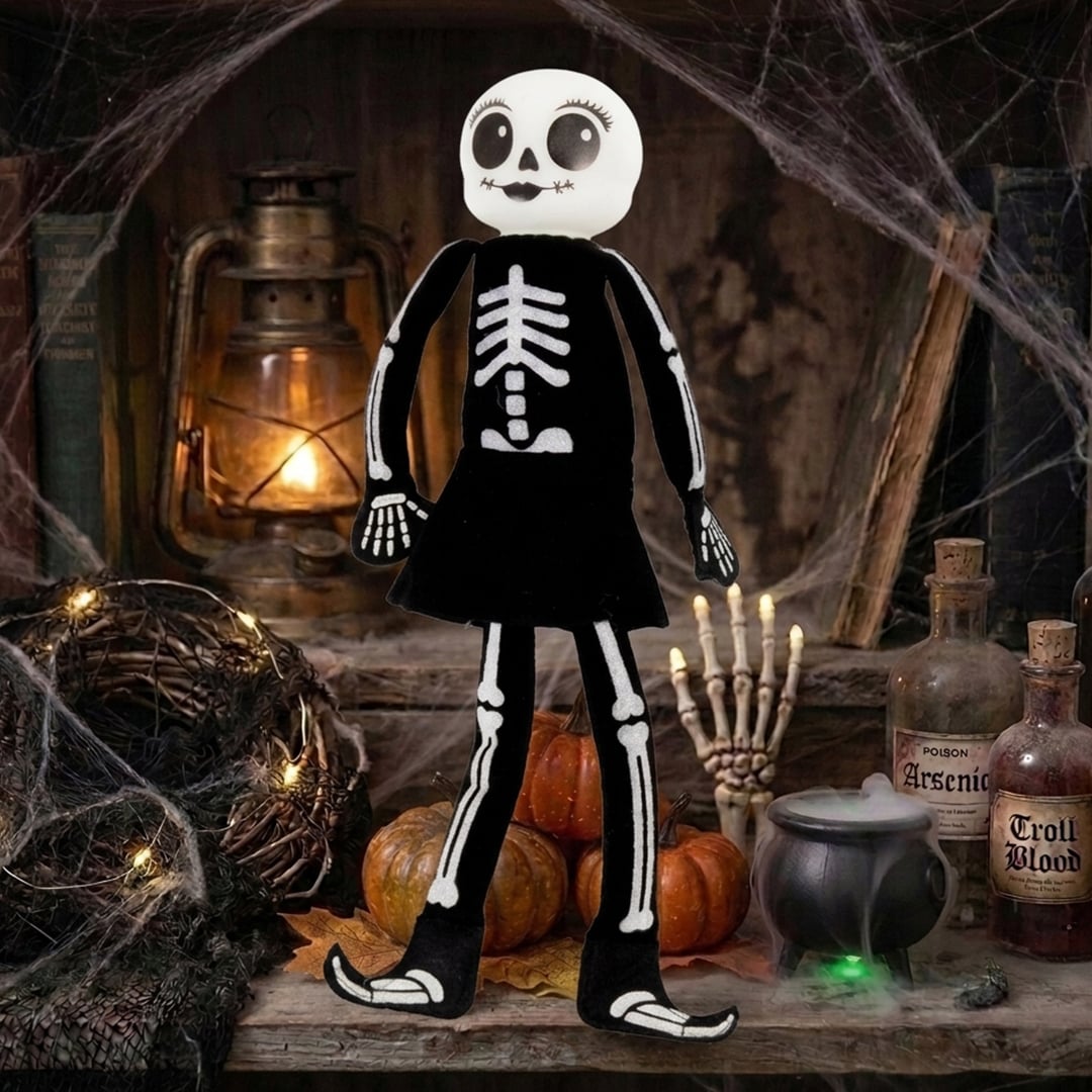 Mrs Skelly Boo Crew Halloween Doll with Long Legs 30cm