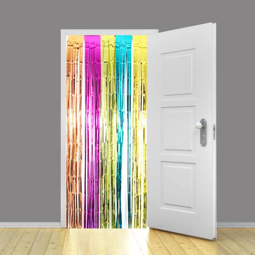 Multi-Colour Foil Door Curtain Backdrop 92cm x 244cm - Pack of 10 Product Gallery Image