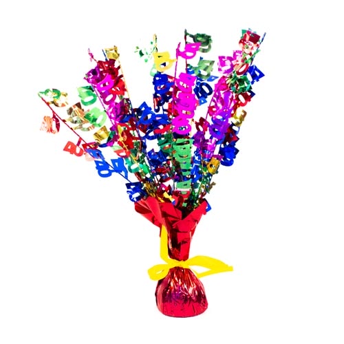 Multi Coloured 40th Birthday Foil Balloon Weight Centrepiece Product Image