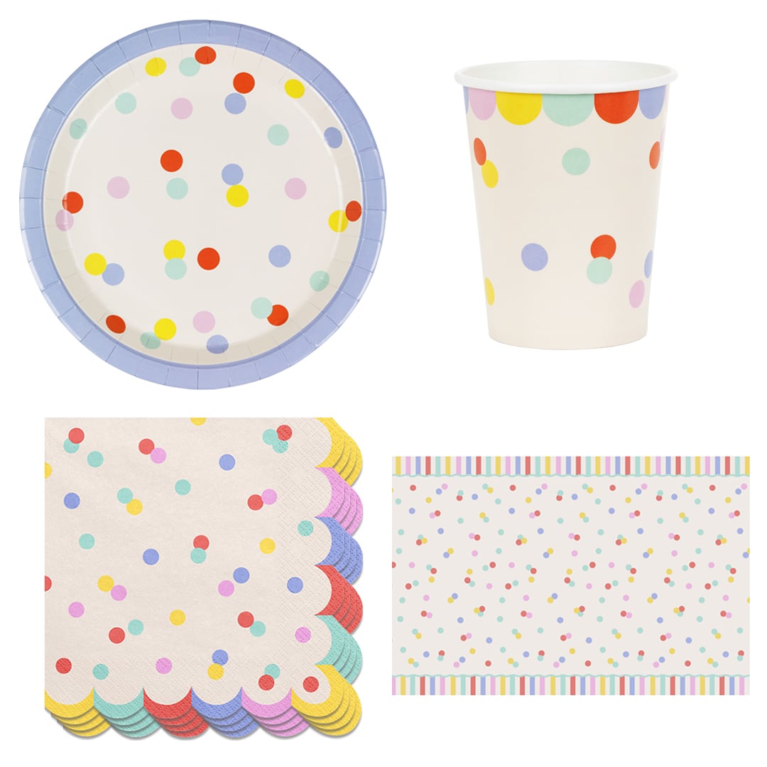 Multicolour Confetti Dots 6 Person Value Party Pack
