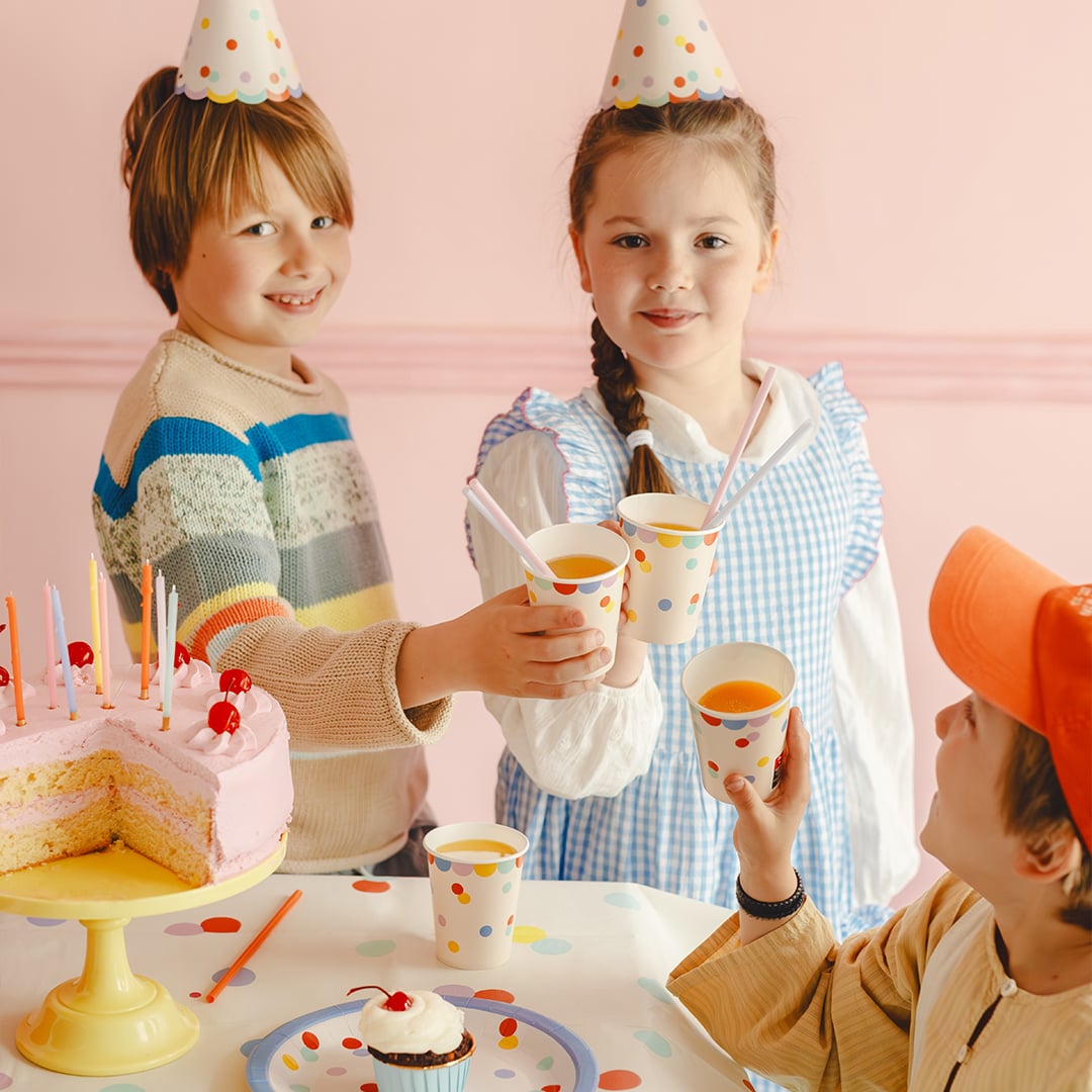 Multicolour Confetti Dots Paper Cups 220ml - Pack of 6 View 3