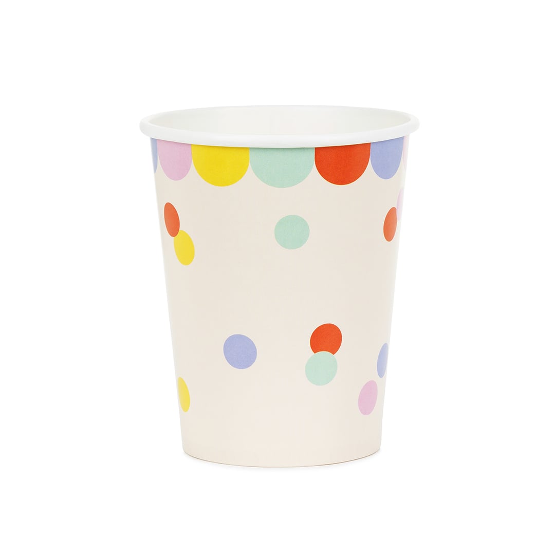 Multicolour Confetti Dots Paper Cups 220ml - Pack of 6