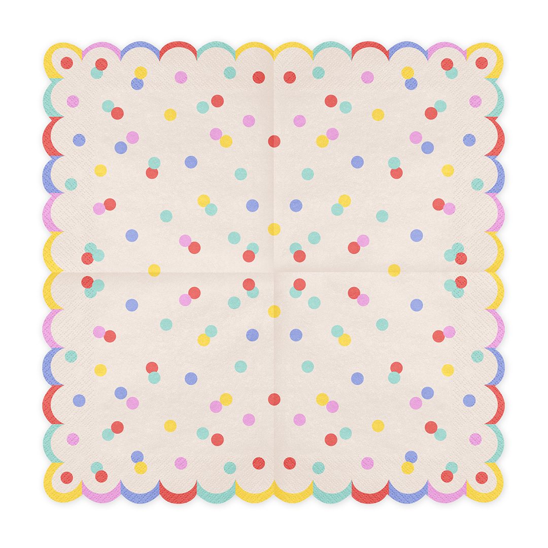 Multicolour Confetti Dots Paper Luncheon Napkins 2 Ply 33cm - Pack of 20 View 5