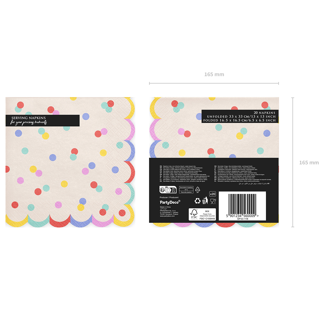 Multicolour Confetti Dots Paper Luncheon Napkins 2 Ply 33cm - Pack of 20 View 6