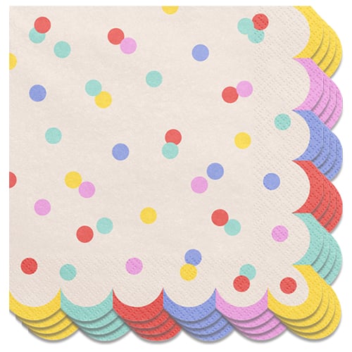 Multicolour Confetti Dots Paper Luncheon Napkins 2 Ply 33cm - Pack of 20