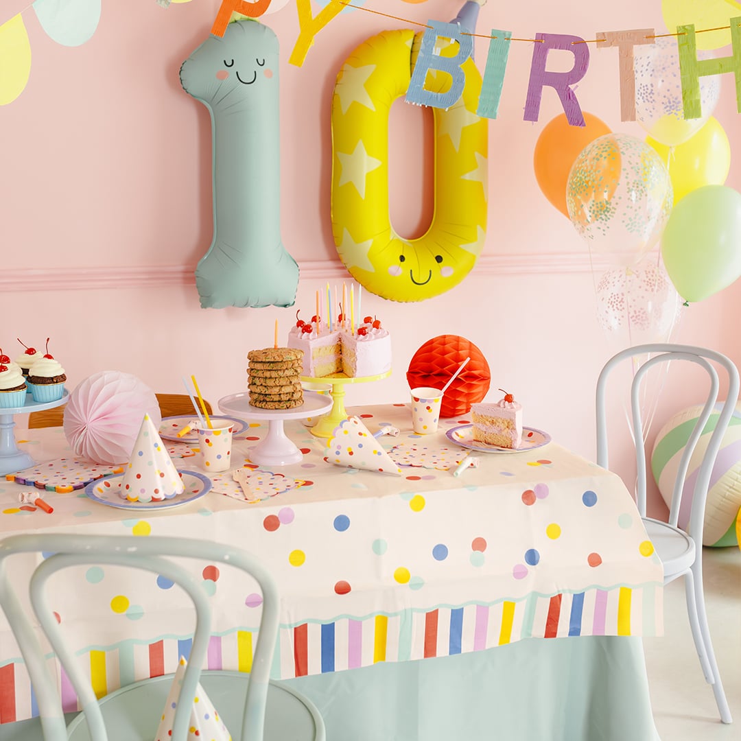 Multicolour Confetti Dots Paper Tablecover 180cm x 120cm View 4