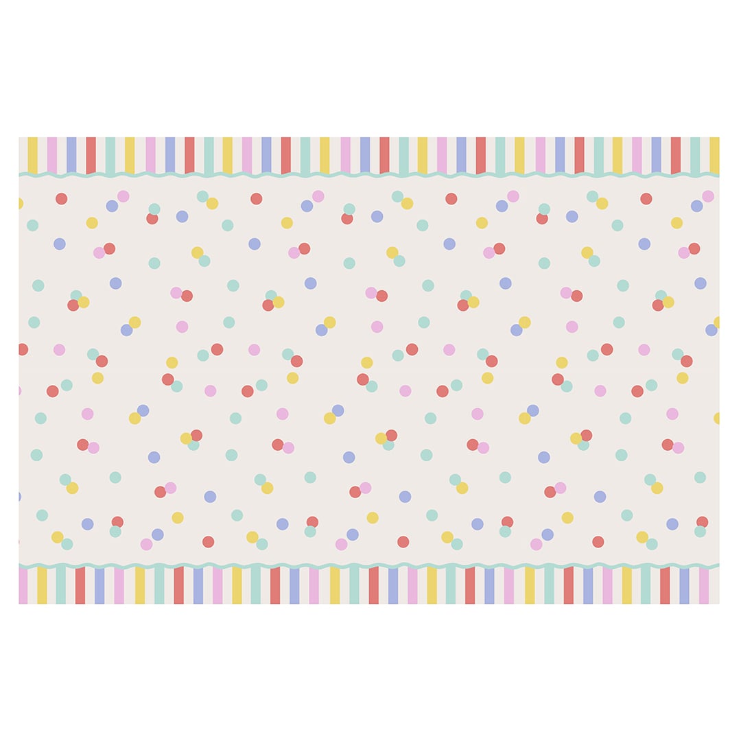 Multicolour Confetti Dots Paper Tablecover 180cm x 120cm