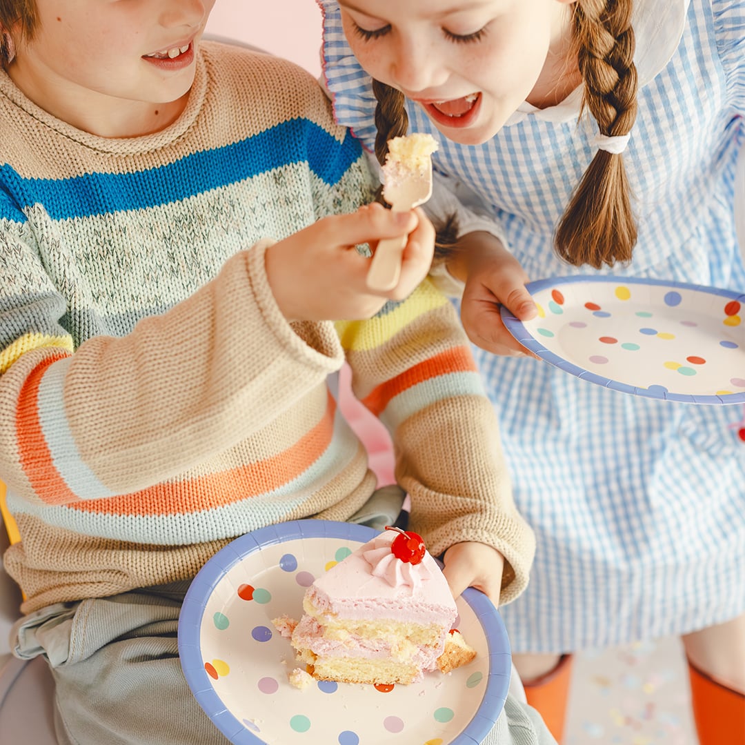 Multicolour Confetti Dots Round Paper Plates 23cm - Pack of 6 View 7