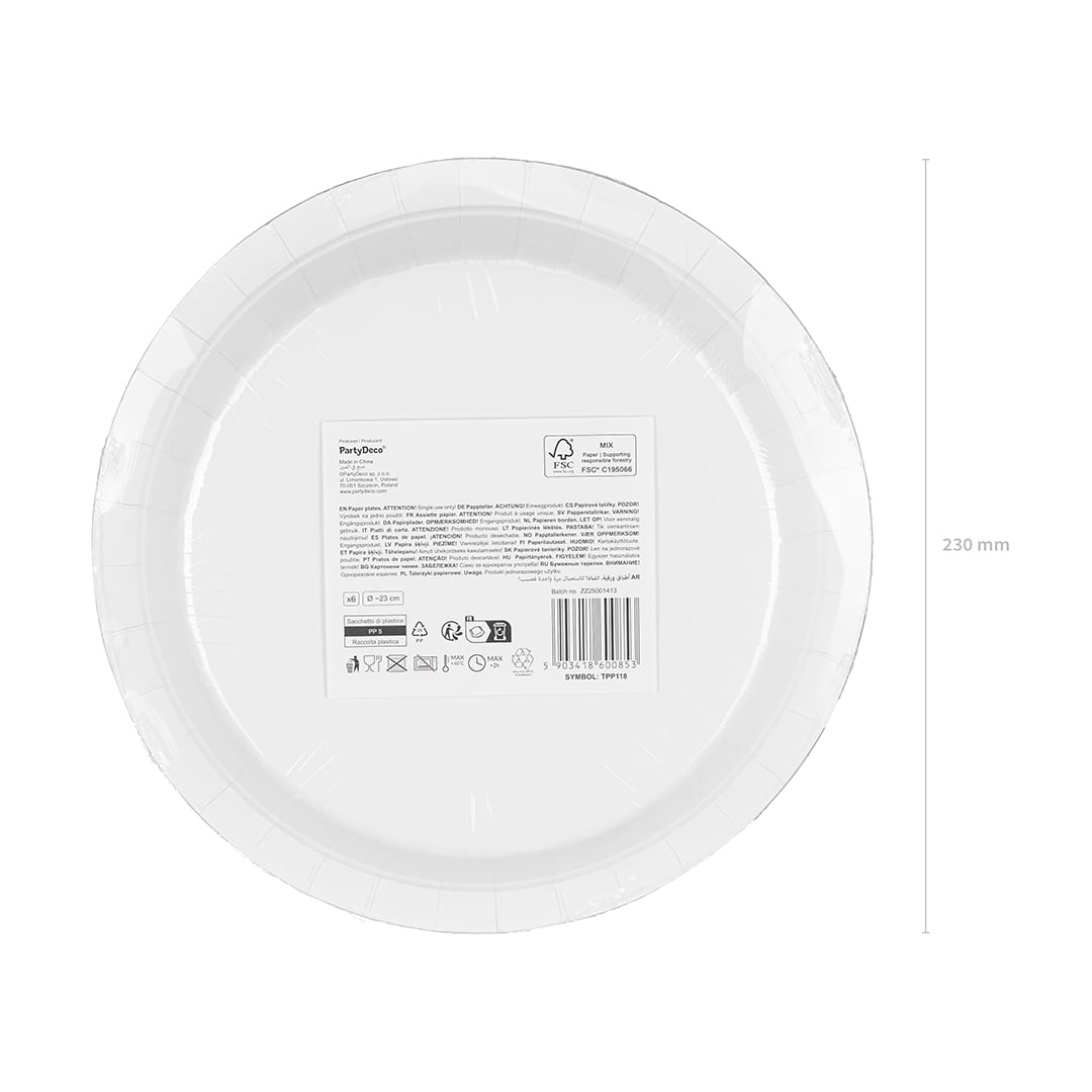 Multicolour Confetti Dots Round Paper Plates 23cm - Pack of 6 View 8
