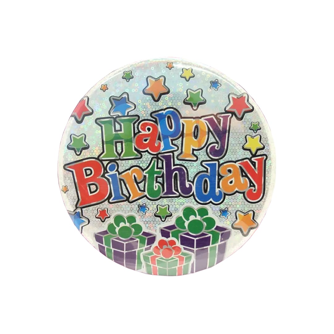 Multicolour Stars Happy Birthday Badge 15cm
