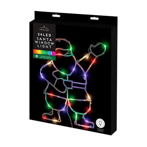 Multicoloured Santa Claus LED Christmas Window Light Decoration 44cm Product Image