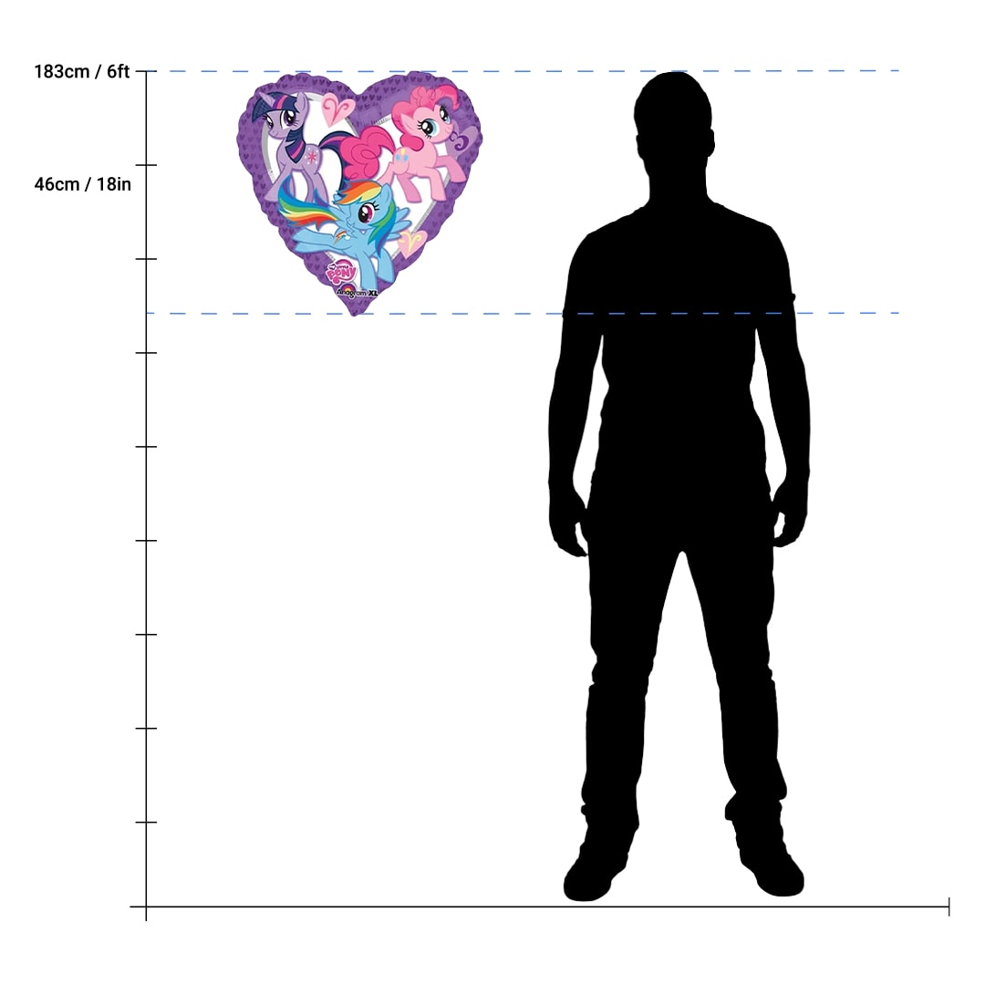 My Little Pony Heart Shape Foil Helium Balloon 46cm / 18 in Product Gallery Image