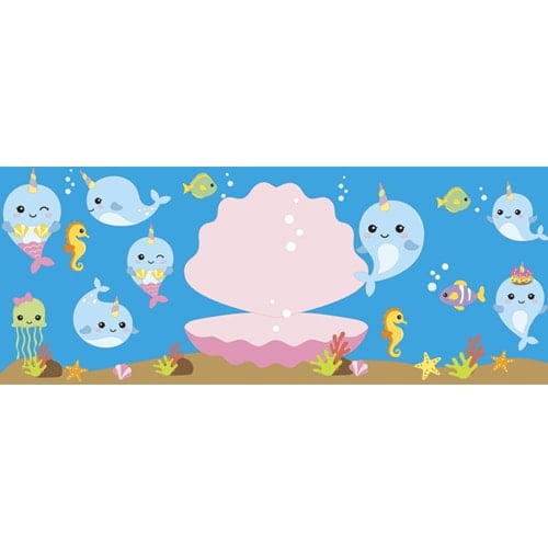 Narwhal Shell Undersea PVC Party Sign Decoration Product Image