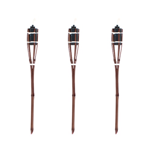 Natural Dark Brown Bamboo Garden Torch 60cm - Pack of 3 Product Gallery Image