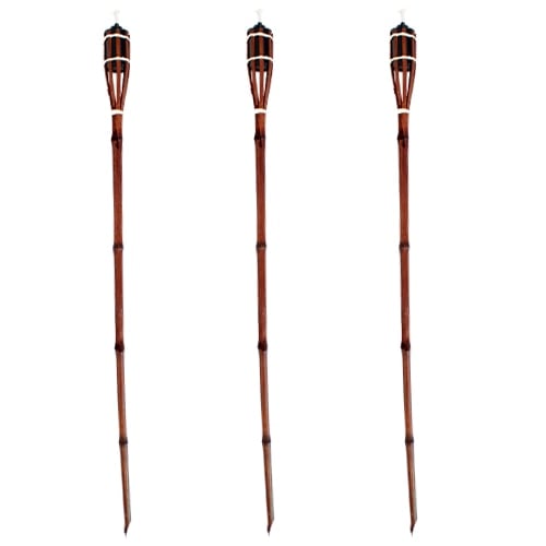 Natural Dark Brown Bamboo Garden Torch 120cm - Pack of 3 Product Gallery Image