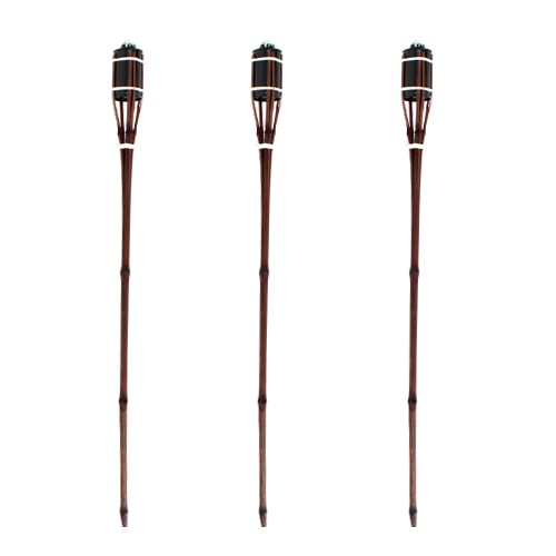 Natural Dark Brown Bamboo Garden Torch 90cm - Pack of 3 Product Gallery Image