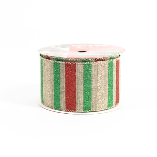 Assorted Traditional Red and Green Luxury Christmas Decorative Wired Ribbon Reels 3m - Pack of 12 Product Gallery Image