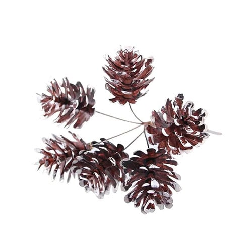 Natural with White Glitter Pinecone Bunch Artificial Plant Decoration Product Gallery Image