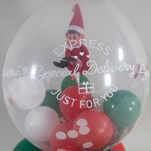 Naughty Elf Arrival Special Delivery Christmas Stuffed Balloon - Inflated Balloon In A Box Product Gallery Image