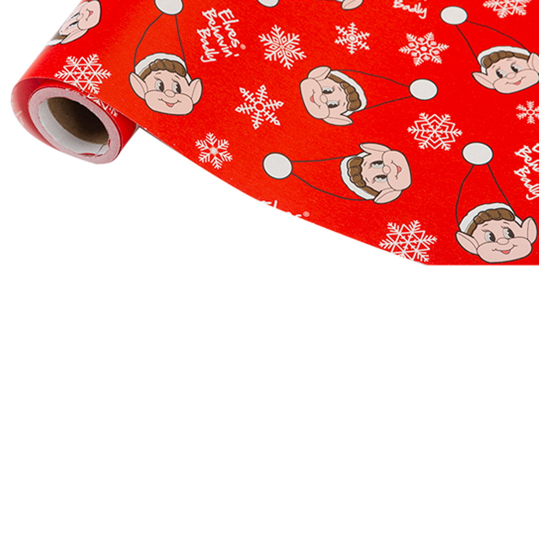 Naughty Elf Christmas Gift Wrapping Paper Roll 4m View 3